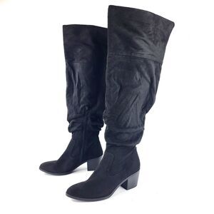 JOURNEE COLLECTION SANA OVER THE KNEE BOOTS BLACK Size 8 WIDE CALF